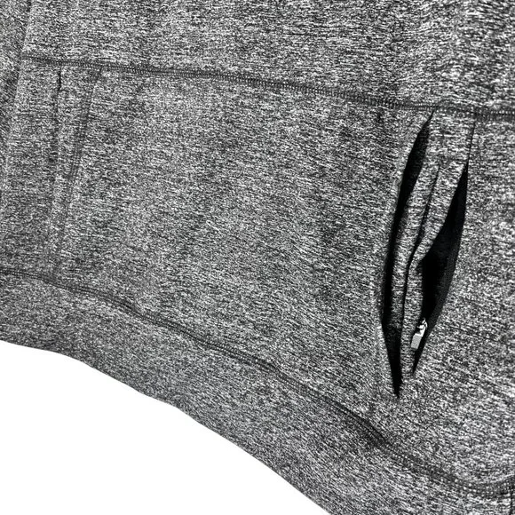 01.Algo Performance Gray Heather Hoodie Pullover Sweatshirt Zip Pocket Med - Picture 6 of 12